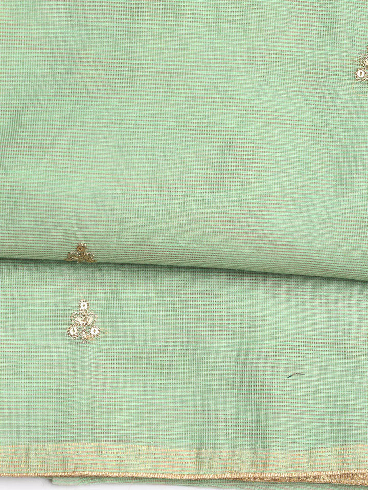 Embroidered Cotton Blend Unstitched Suit Piece With Dupatta