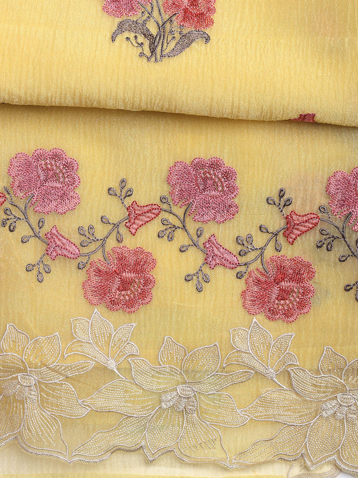 Embroidery Tissue Unstitched Suit With Dupatta