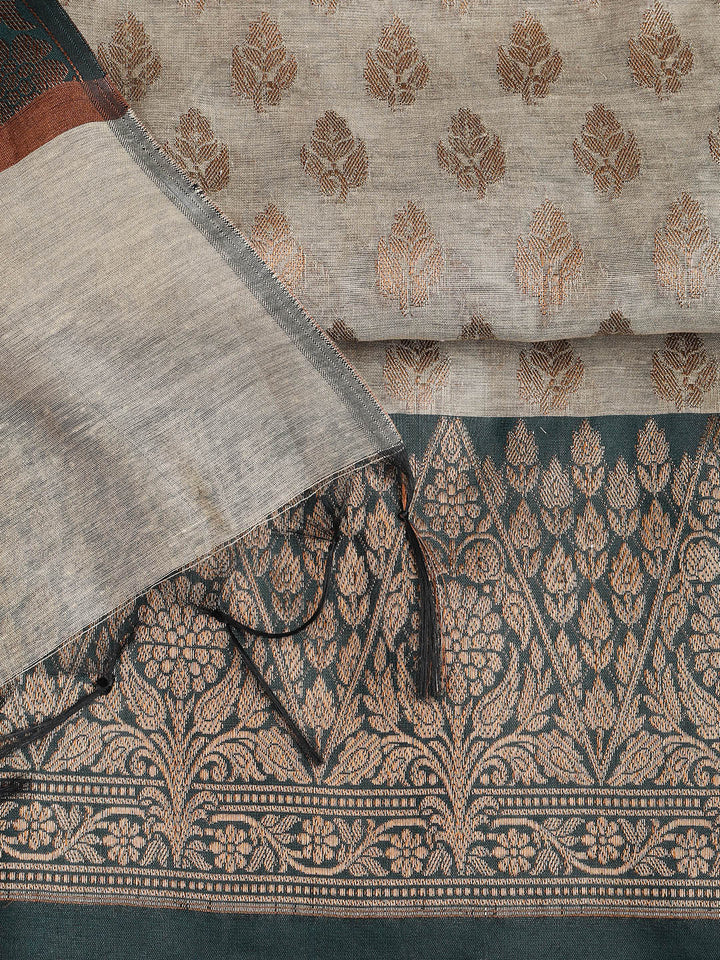 Woven Chanderi Unstitched Suit With Dupatta