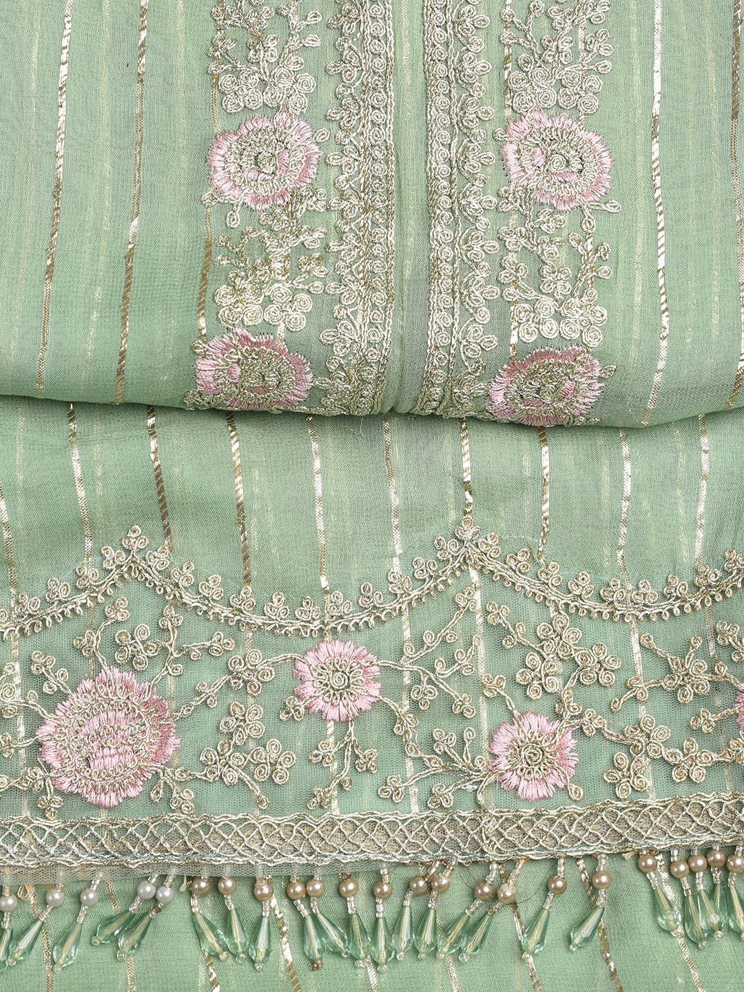 Embroidered Georgette Unstitched Suit Piece With Dupatta