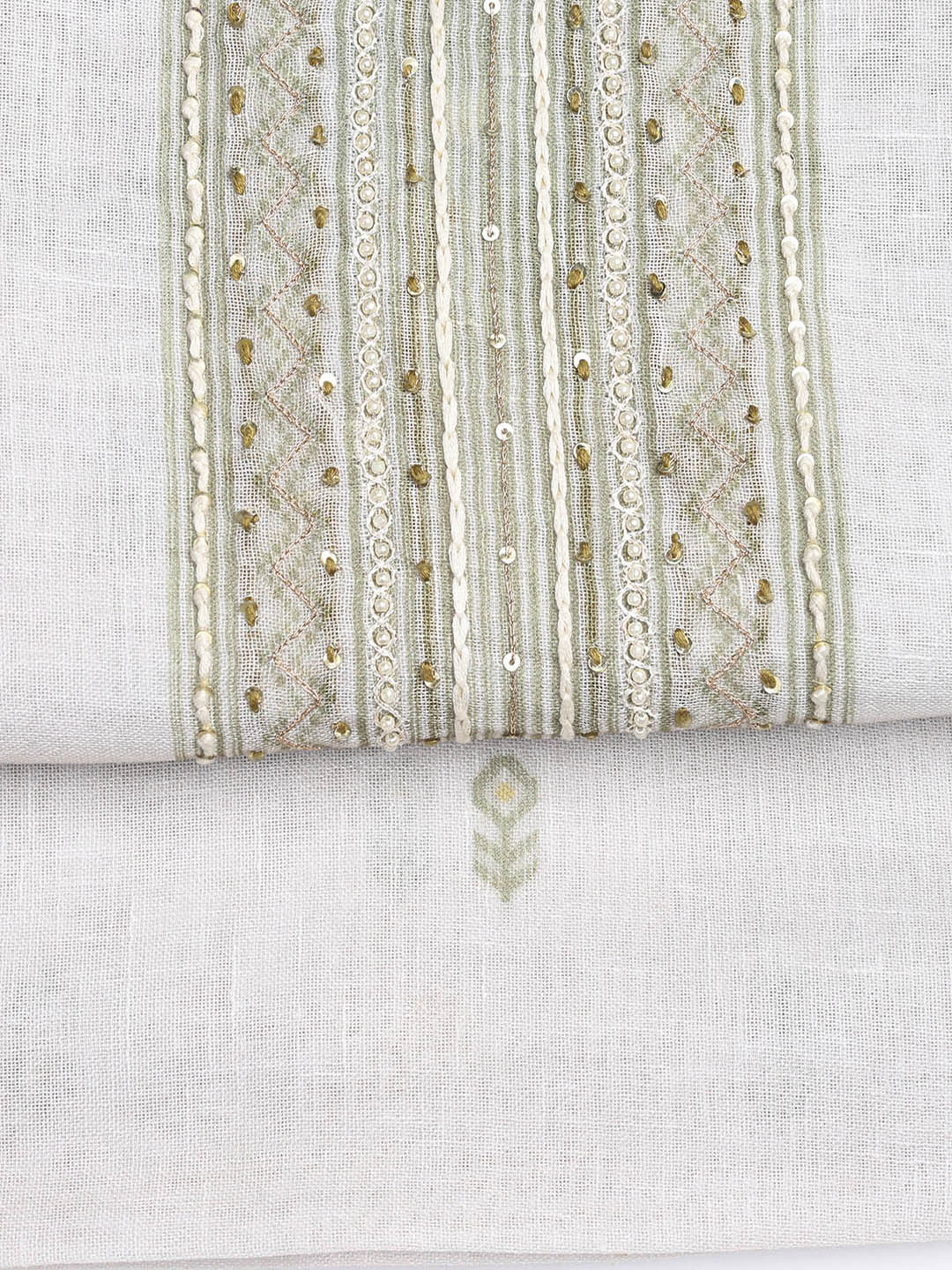 Printed Linen Unstitched Suit With Dupatta