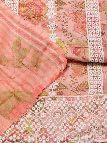 Embroidered Printed Cotton Unstitched Suit Dupatta