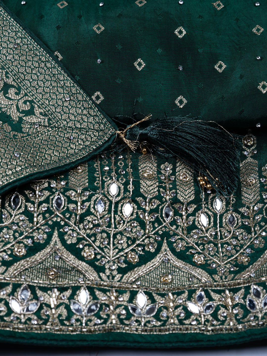 Booti Work Art Silk Unstitched Suit Piece With Dupatta