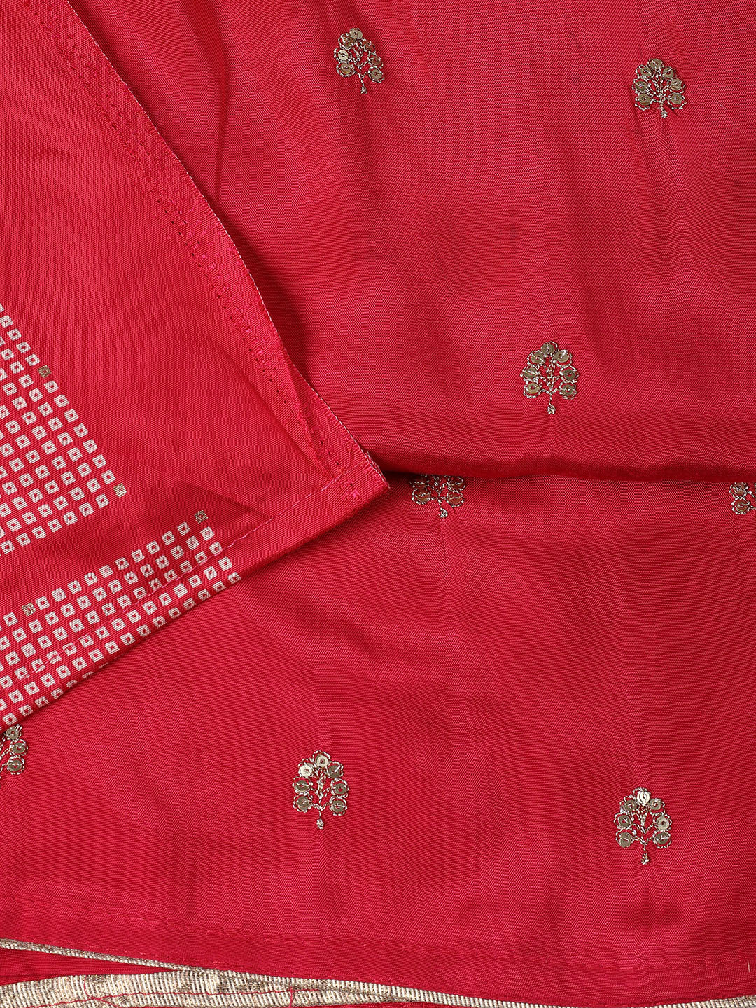 Neck Embroidered Chanderi Unstitched Suit Piece With Dupatta