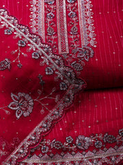 Embroidered Organza Unstitched Suit Piece With Dupatta