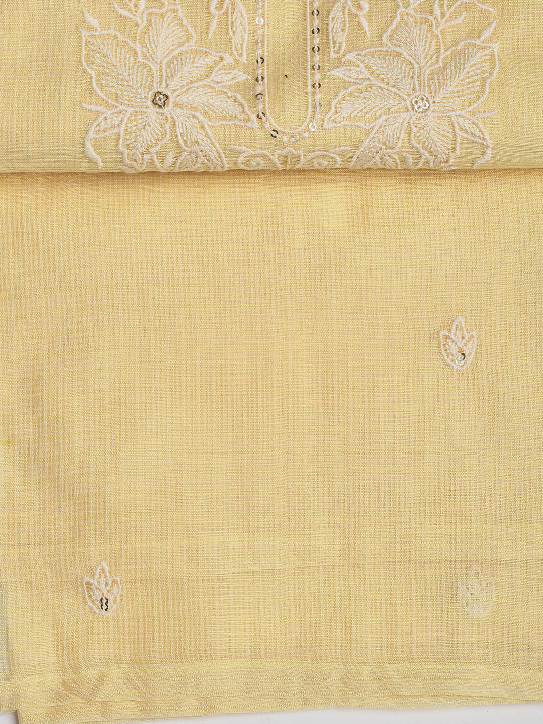 Neck Embroidered Cotton Blend Unstitched Suit With Dupatta