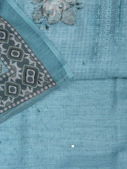 Floral Printed Linen Unstitched Suit With Dupatta