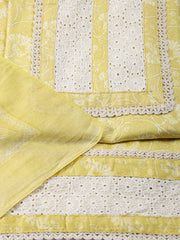 Printed Cotton Blend Unstitched Suit Piece With Dupatta