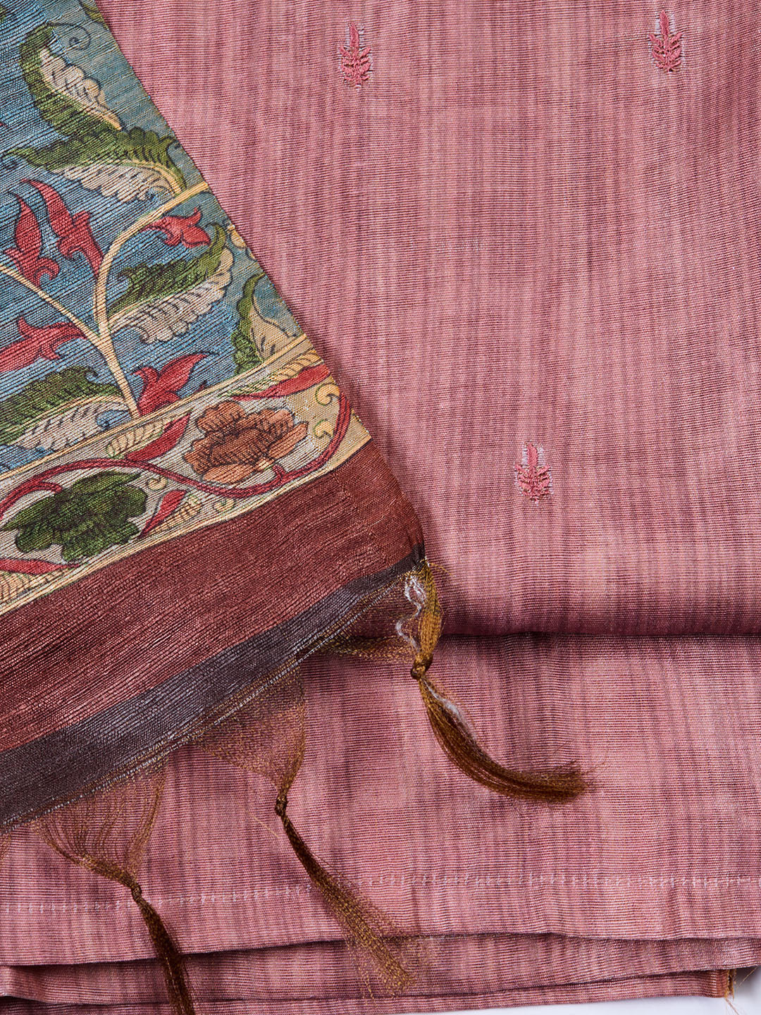 Neck Embroidered Chanderi Unstitched Suit With Dupatta