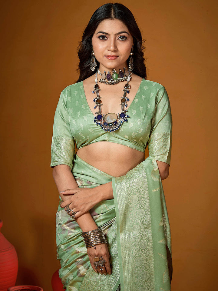 Zari Jaal Woven Art Silk Saree