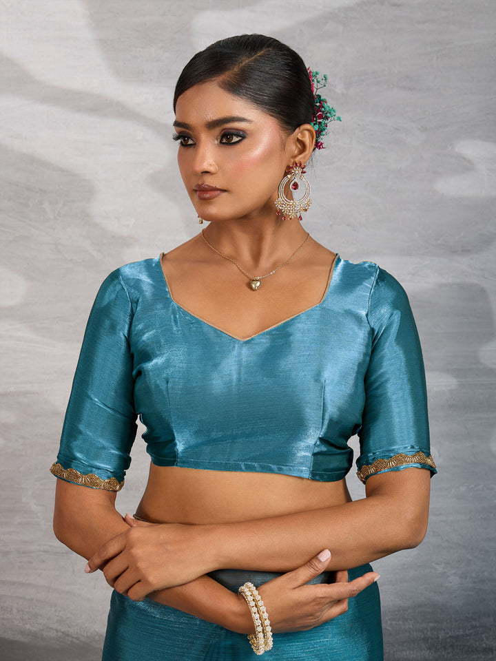 Embroidered Burberry Saree