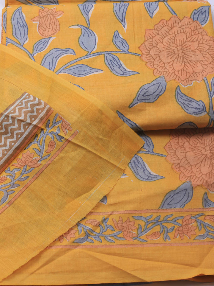 Printed Cotton Blend Unstitched Suit Piece With Dupatta