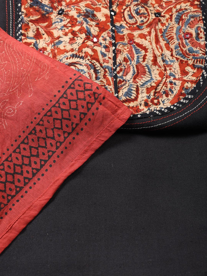 Printed Cotton Blend Unstitched Suit Piece With Dupatta