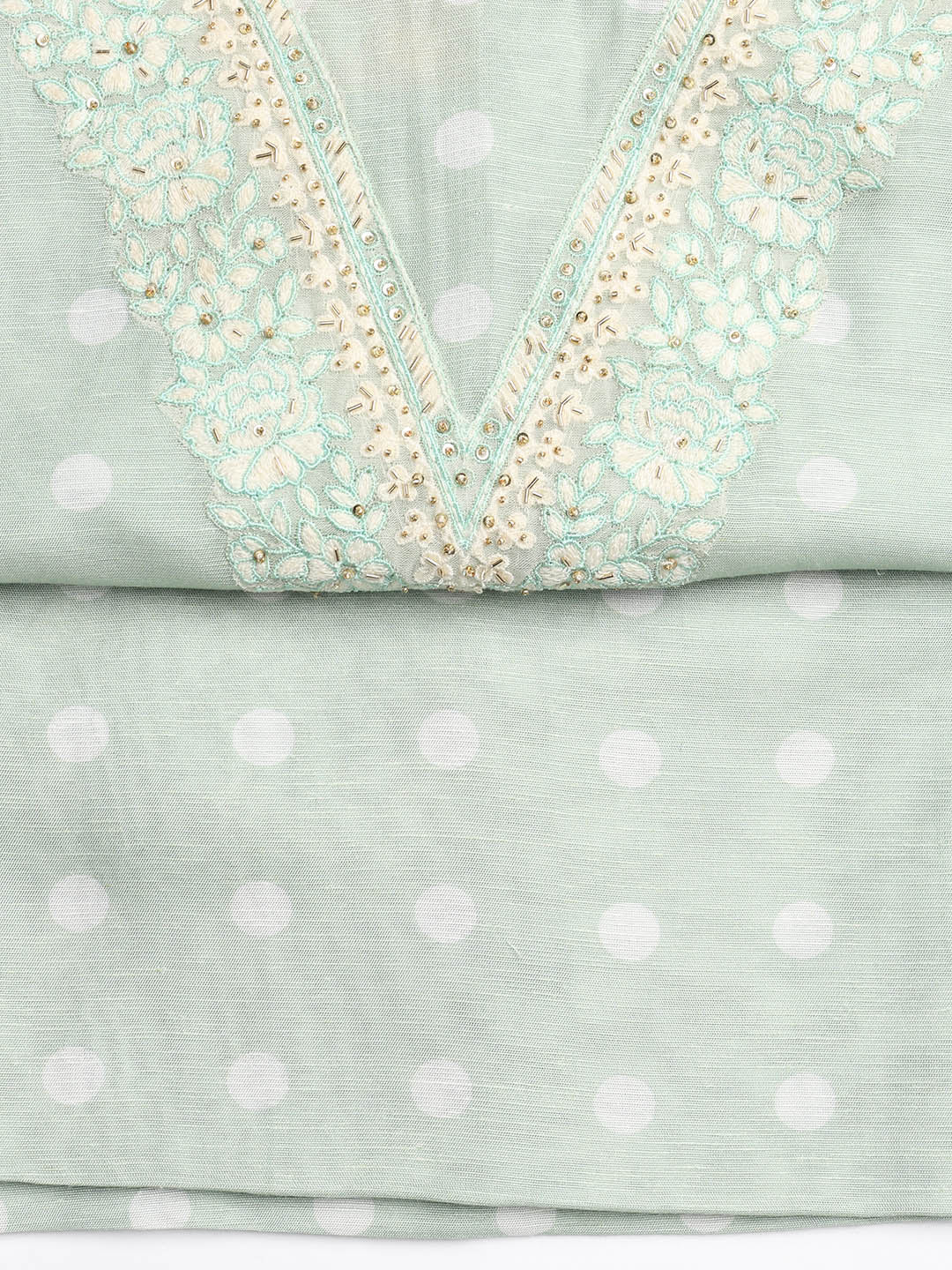 Embroidery Linen Unstitched Suit With Dupatta