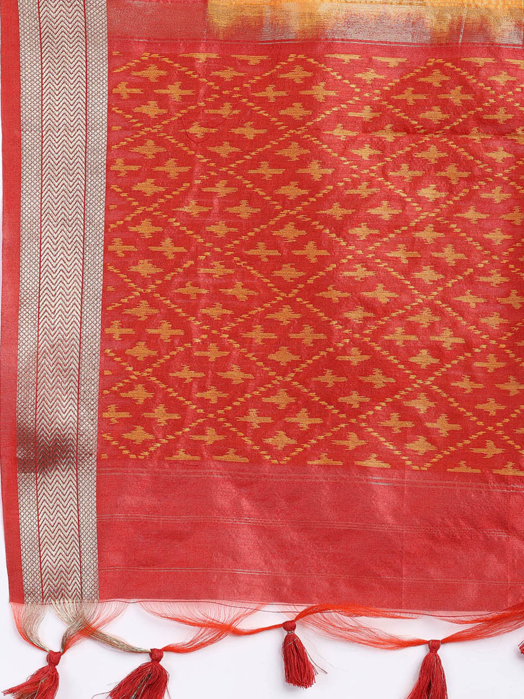 Woven Chanderi Unstitched Suit Piece With Dupatta