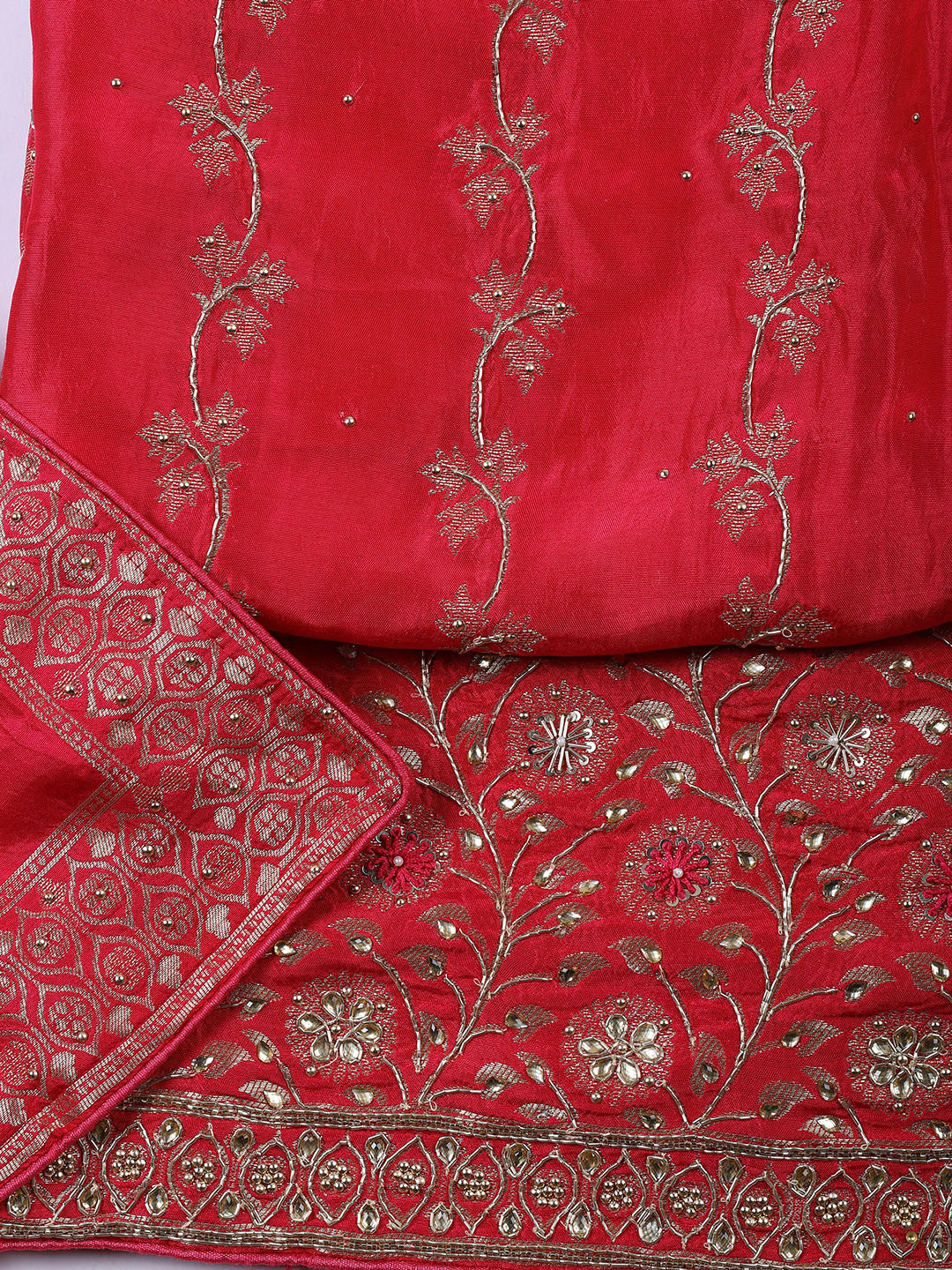 Woven Art Silk Unstitched Suit Piece With Dupatta