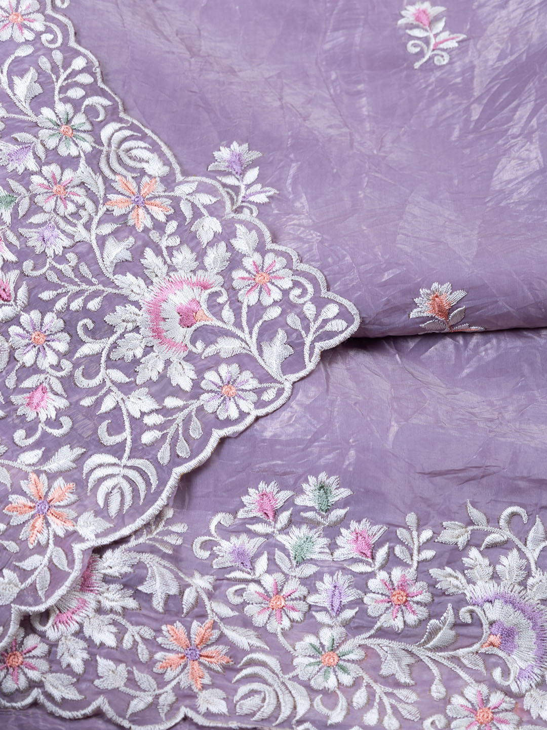 Embroidered Tissue Unstitched Suit With Dupatta