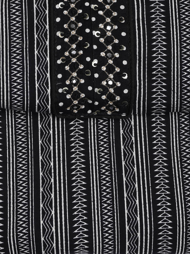 Printed Cotton Blend Unstitched Suit With Dupatta