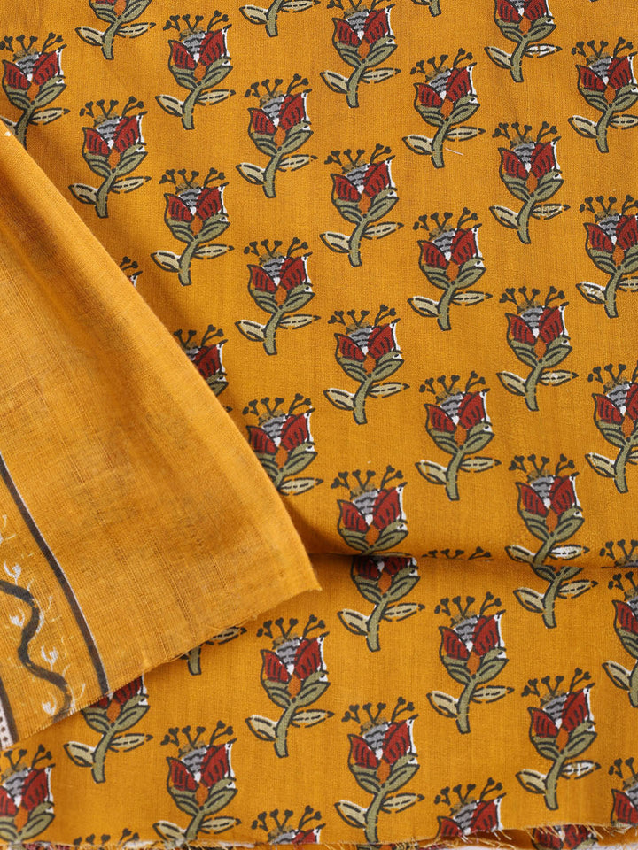 Printed Cotton Blend Unstitched Suit With Dupatta
