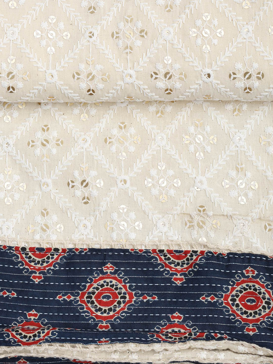 Printed Cotton Blend Unstitched Suit Piece With Dupatta