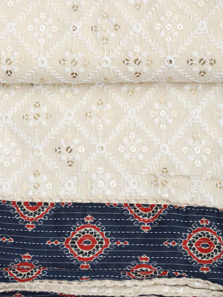 Printed Cotton Blend Unstitched Suit Piece With Dupatta