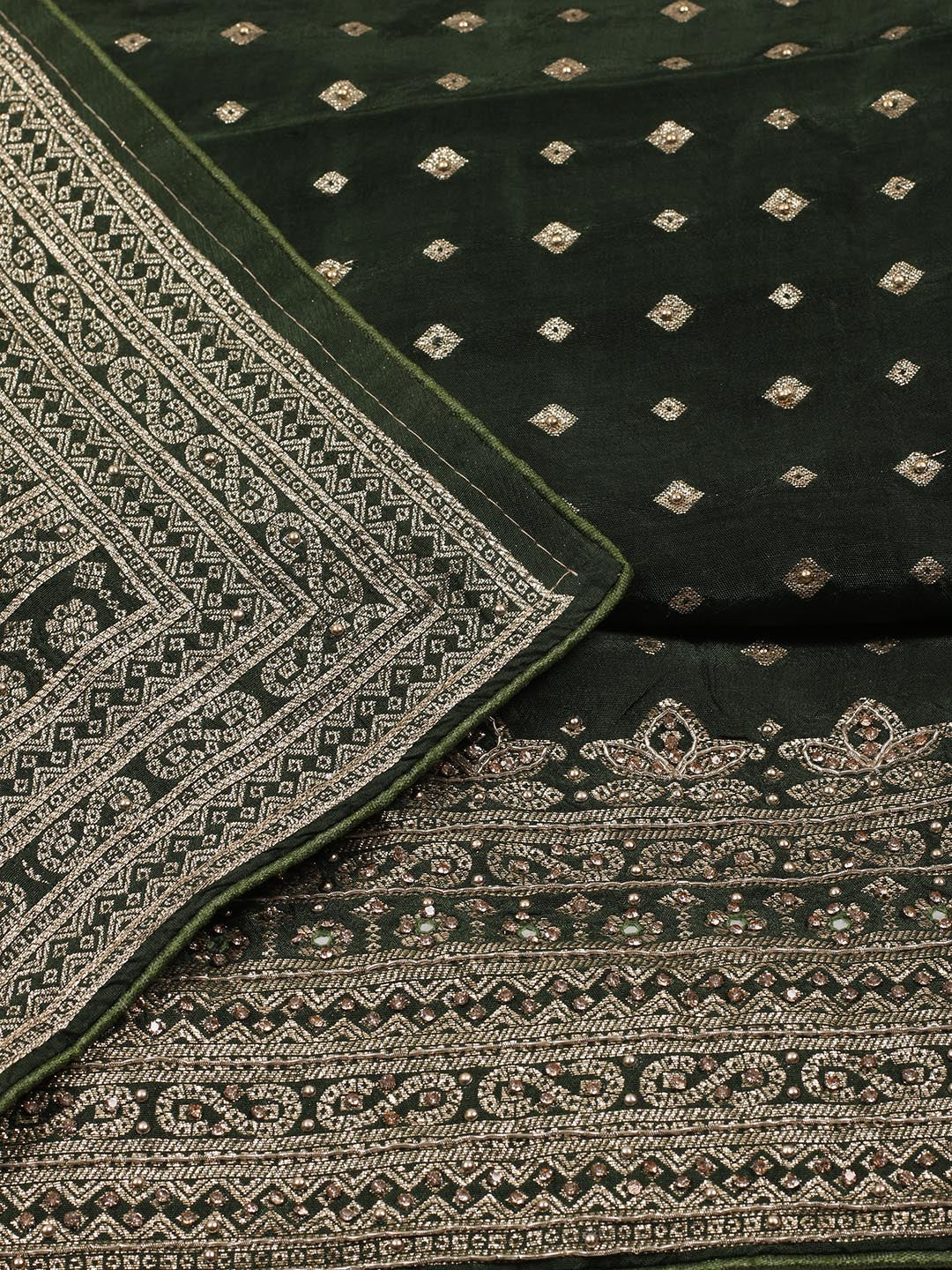Woven Art Silk Unstitched Suit Piece With Dupatta