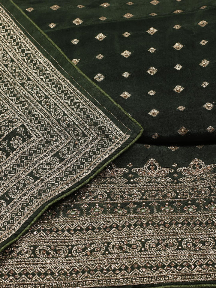 Woven Art Silk Unstitched Suit Piece With Dupatta