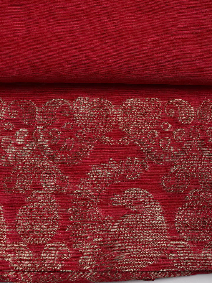 Woven Chanderi Unstitched Suit Piece With Dupatta