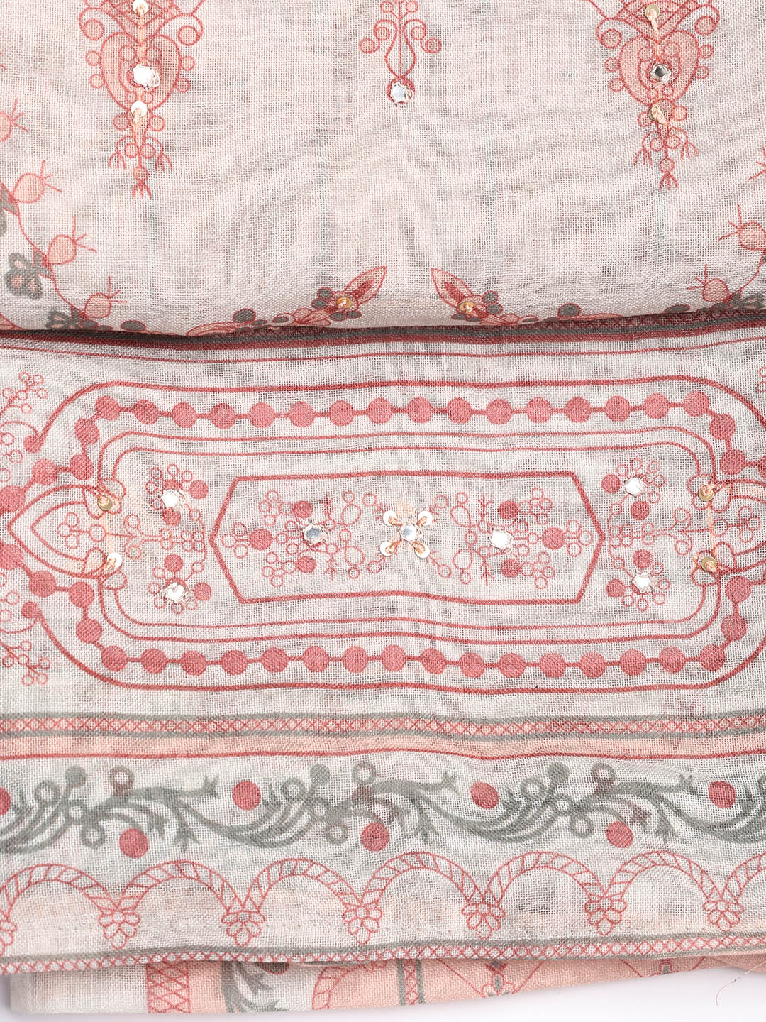 Printed Linen Unstitched Suit With Dupatta