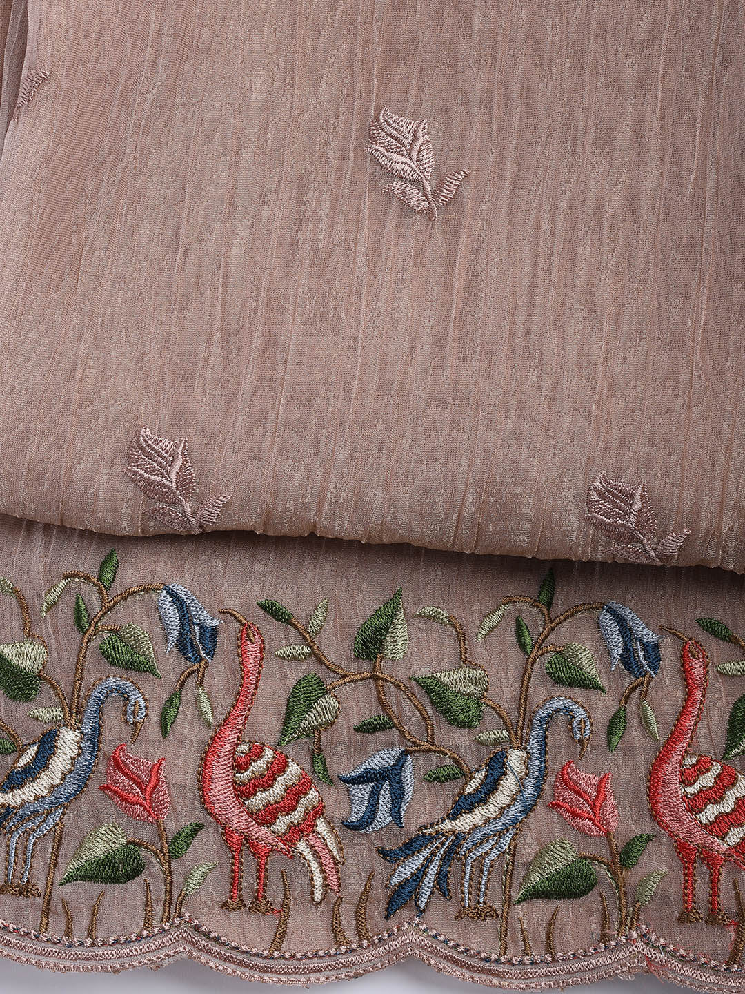 Neck Embroidery Tissue Unstitched Suit With Dupatta