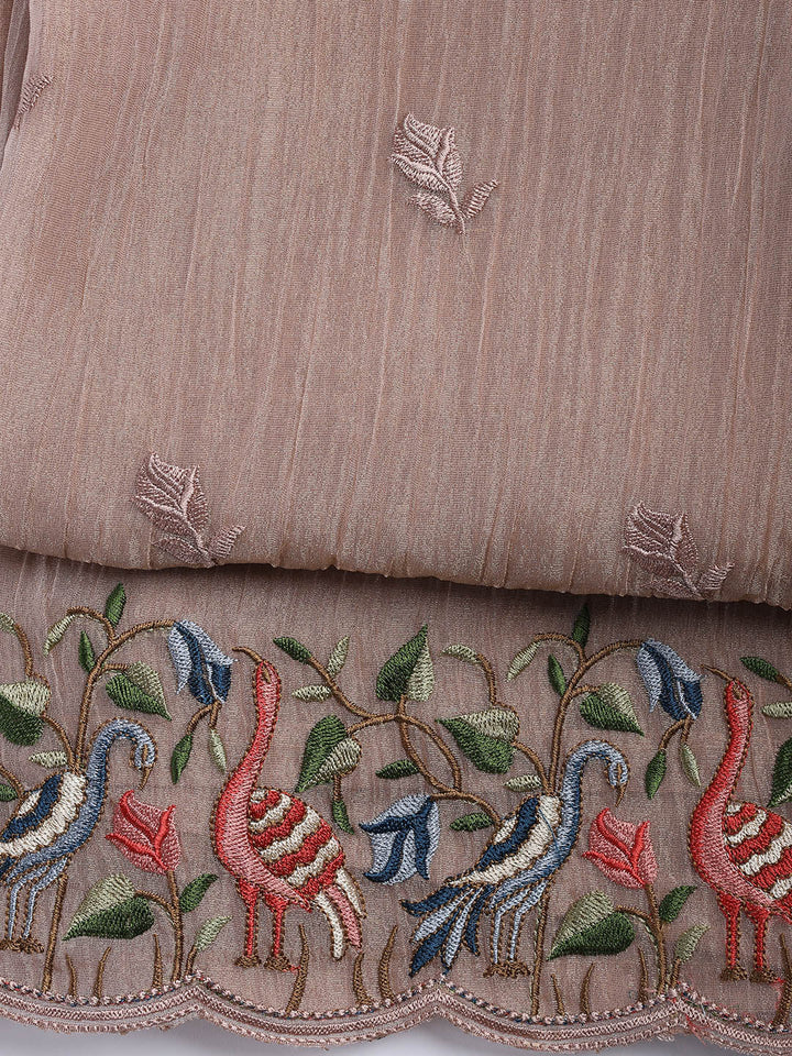Neck Embroidery Tissue Unstitched Suit With Dupatta