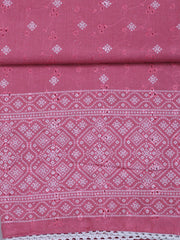 Neck Work Cotton Blend Unstitched Suit With Dupatta