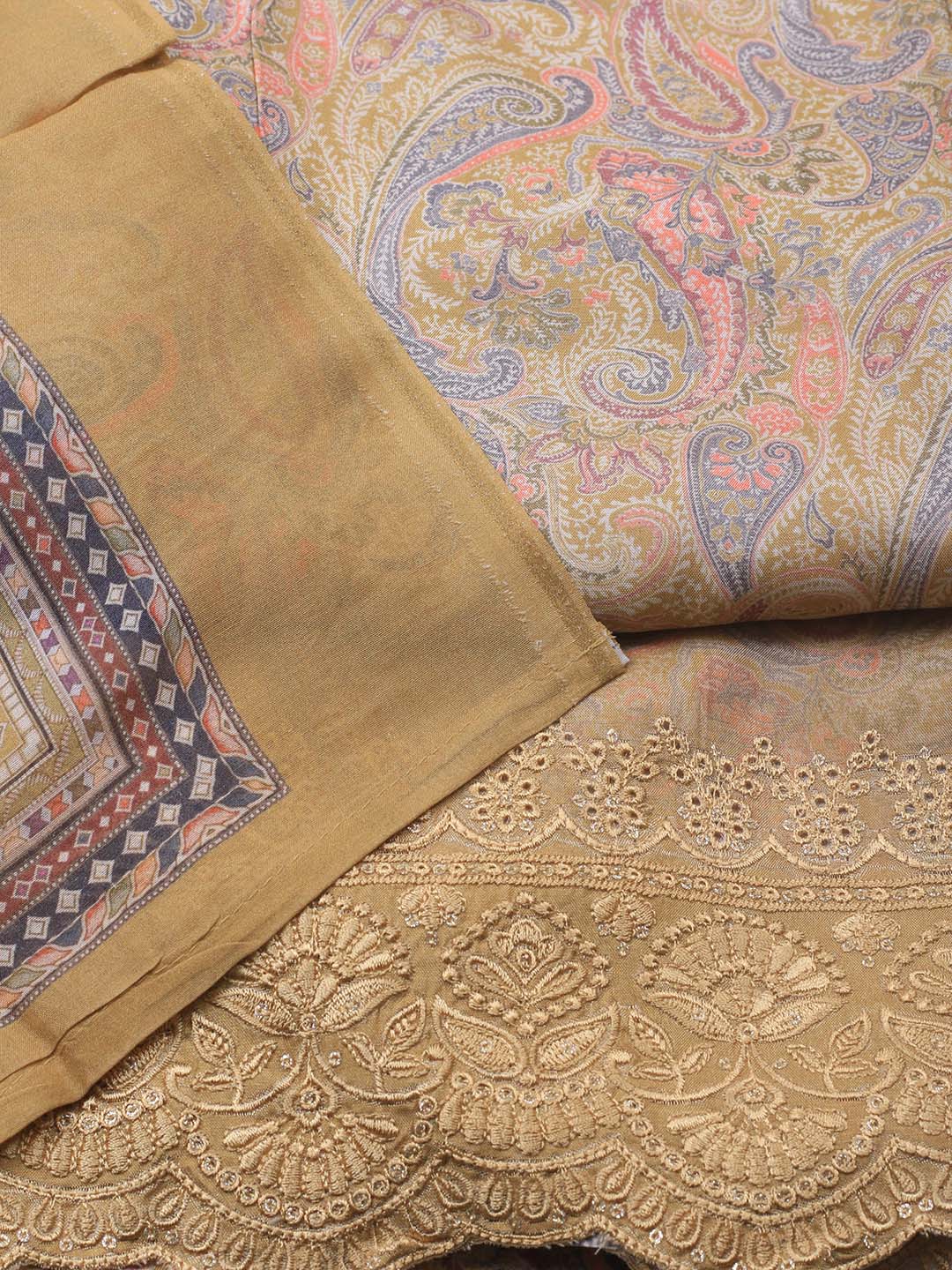 Printed Muslin Unstitched Suit With Dupatta