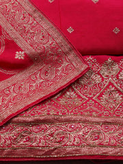 Woven Art Silk Unstitched Suit Piece With Dupatta