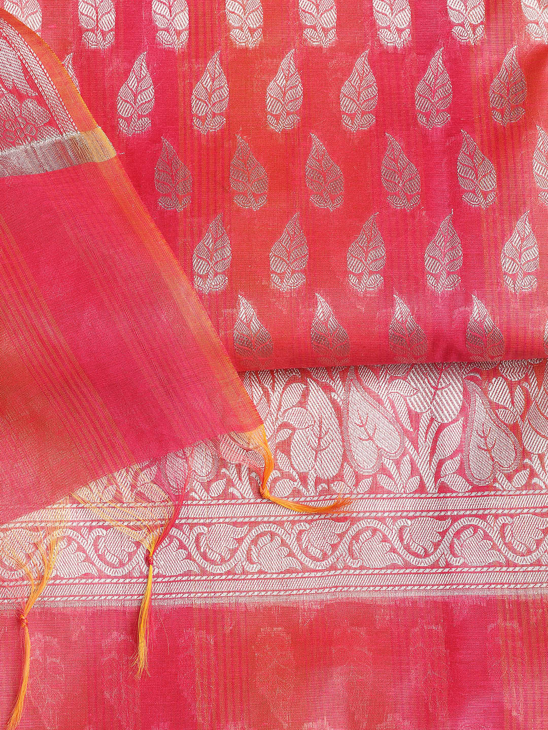 Woven Chanderi Unstitched Suit With Dupatta
