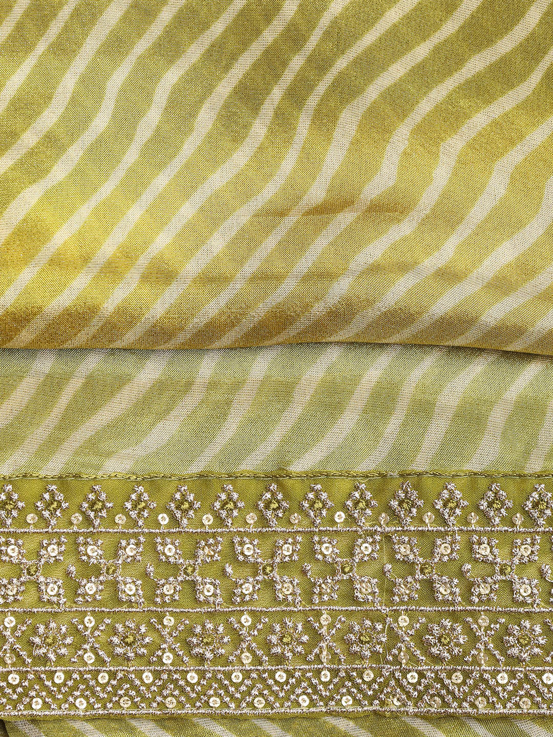Patch Neck Art Silk Unstitched Suit With Dupatta