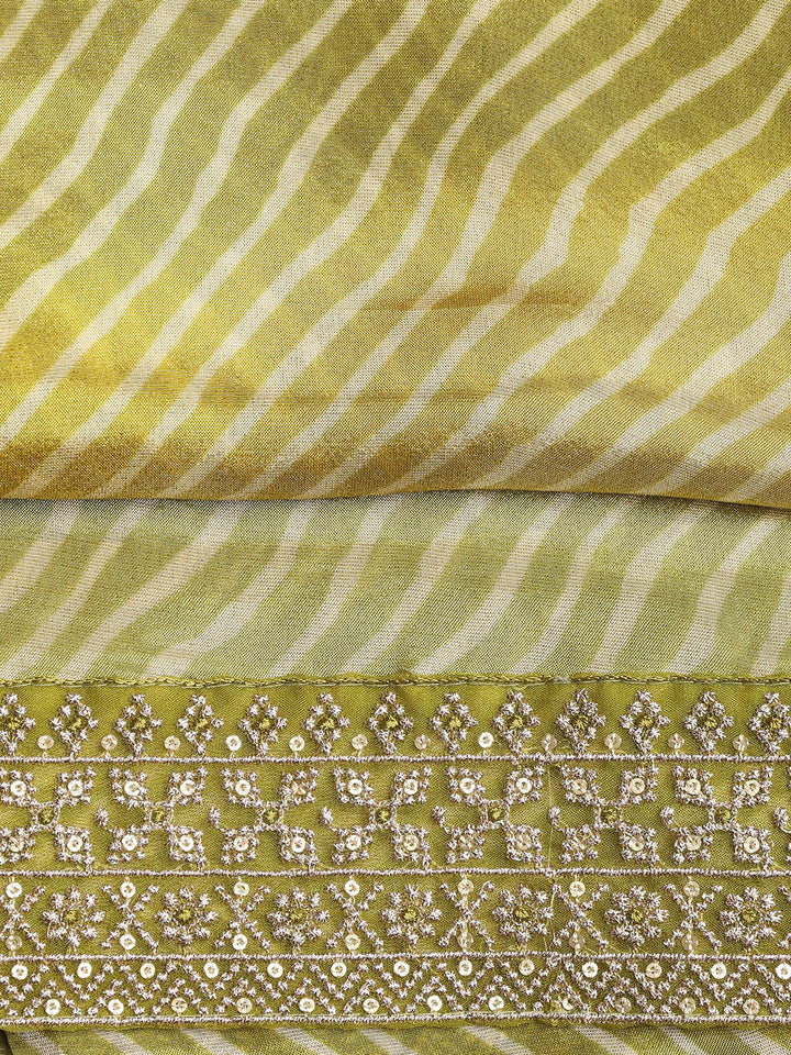 Patch Neck Art Silk Unstitched Suit With Dupatta