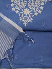 Neck Embroidered Cotton Unstitched Suit Piece With Dupatta