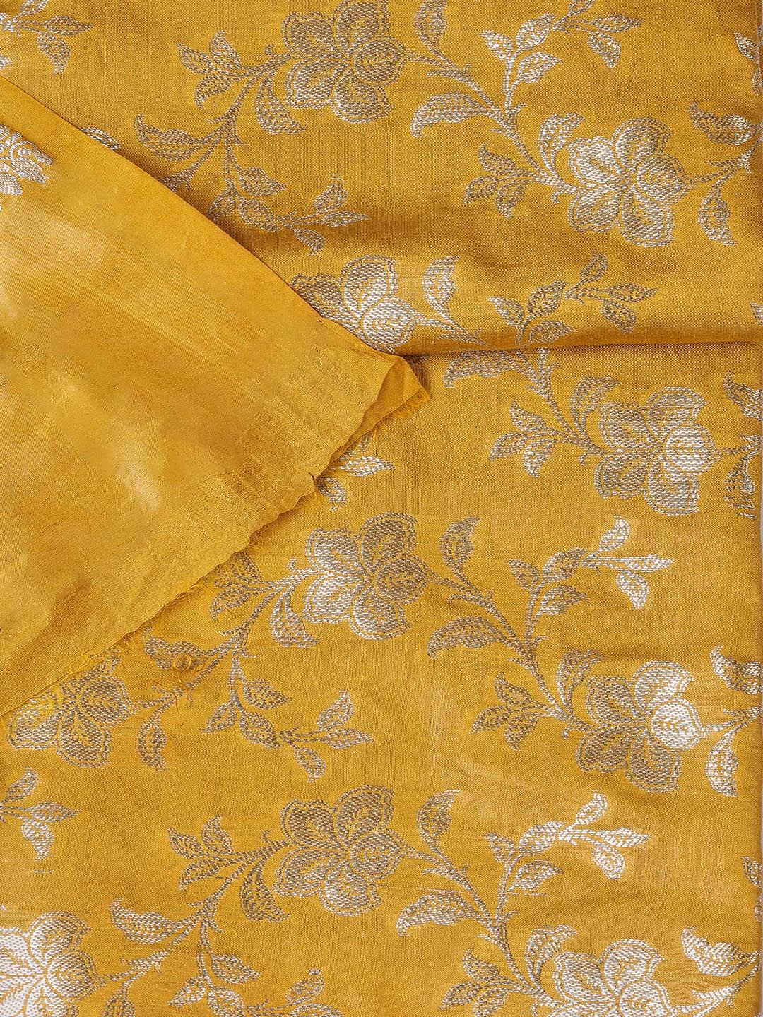 Floral Woven Chanderi Unstitched Suit With Dupatta