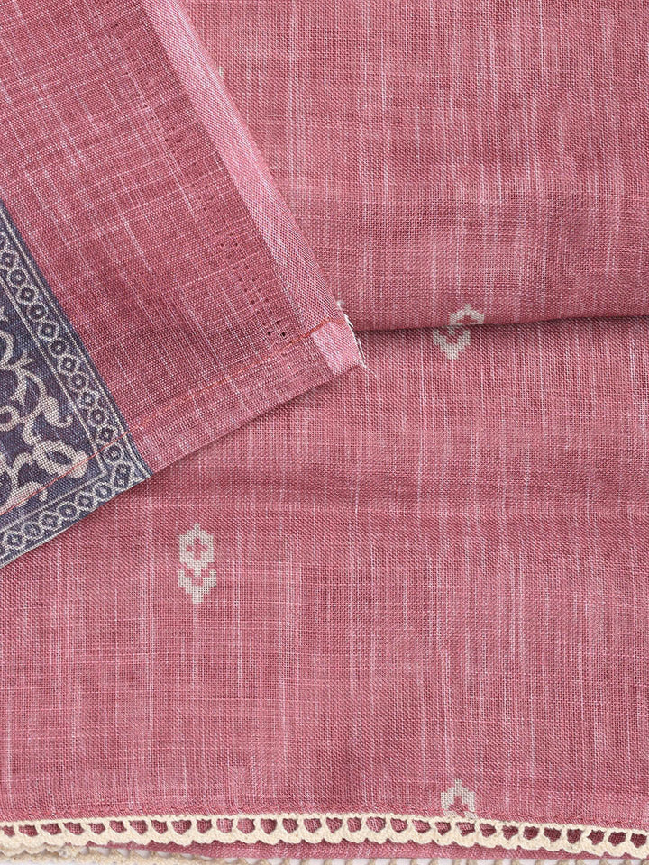 Neck Embroidered Chanderi Unstitched Suit Piece With Dupatta