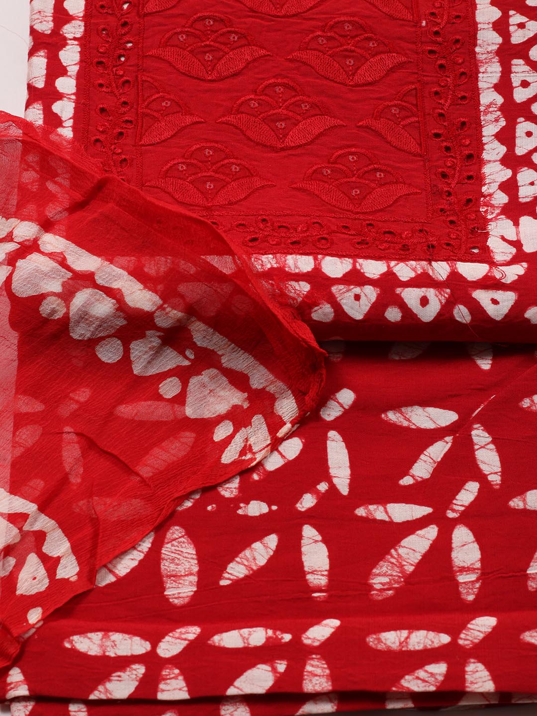 Printed Cotton Blend Unstitched Suit Piece With Dupatta