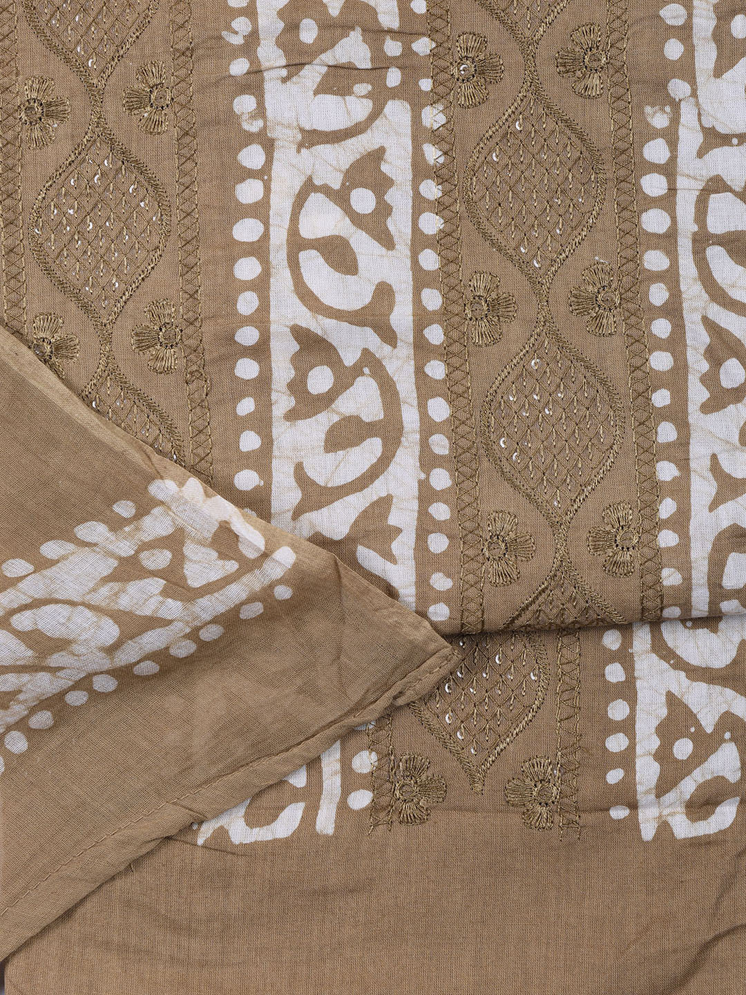 Printed Cotton Blend Unstitched Suit Piece With Dupatta