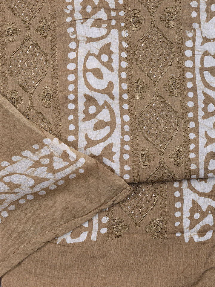Printed Cotton Blend Unstitched Suit Piece With Dupatta