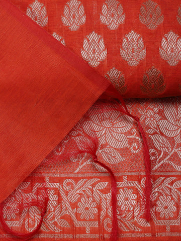 Woven Banarasi Chanderi Unstitched Suit With Dupatta