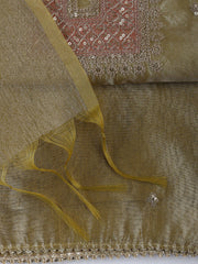 Neck Embroidery Tissue Unstitched Suit With Dupatta