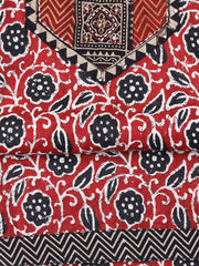 Printed Cotton Blend Unstitched Suit With Dupatta