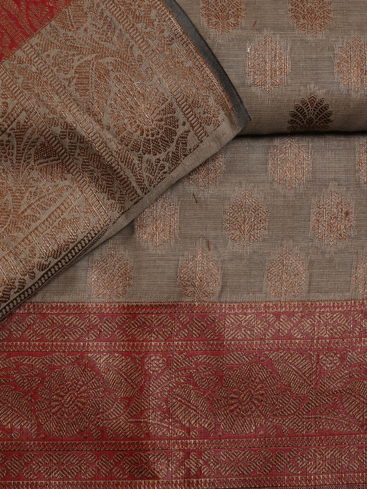Neck Embroidered Chanderi Unstitched Suit Piece With Dupatta