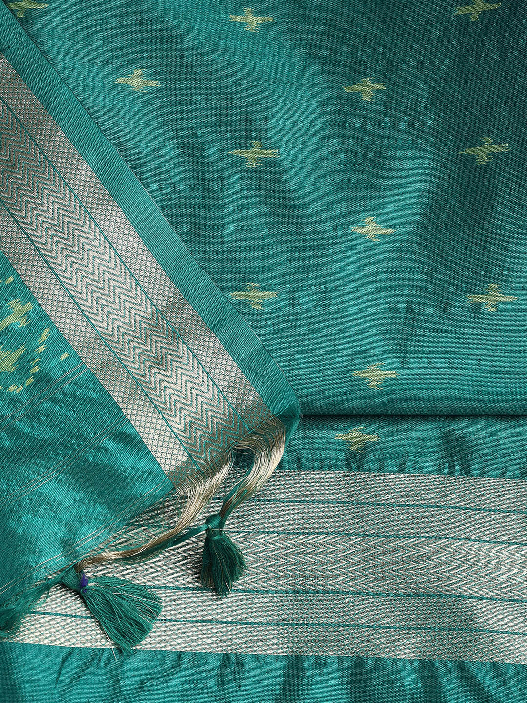 Woven Chanderi Unstitched Suit Piece With Dupatta