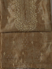 Embroidered Chanderi Unstitched Suit Piece With Dupatta