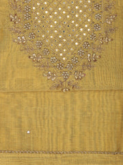 Neck Embroidery Chanderi Unstitched Suit With Dupatta